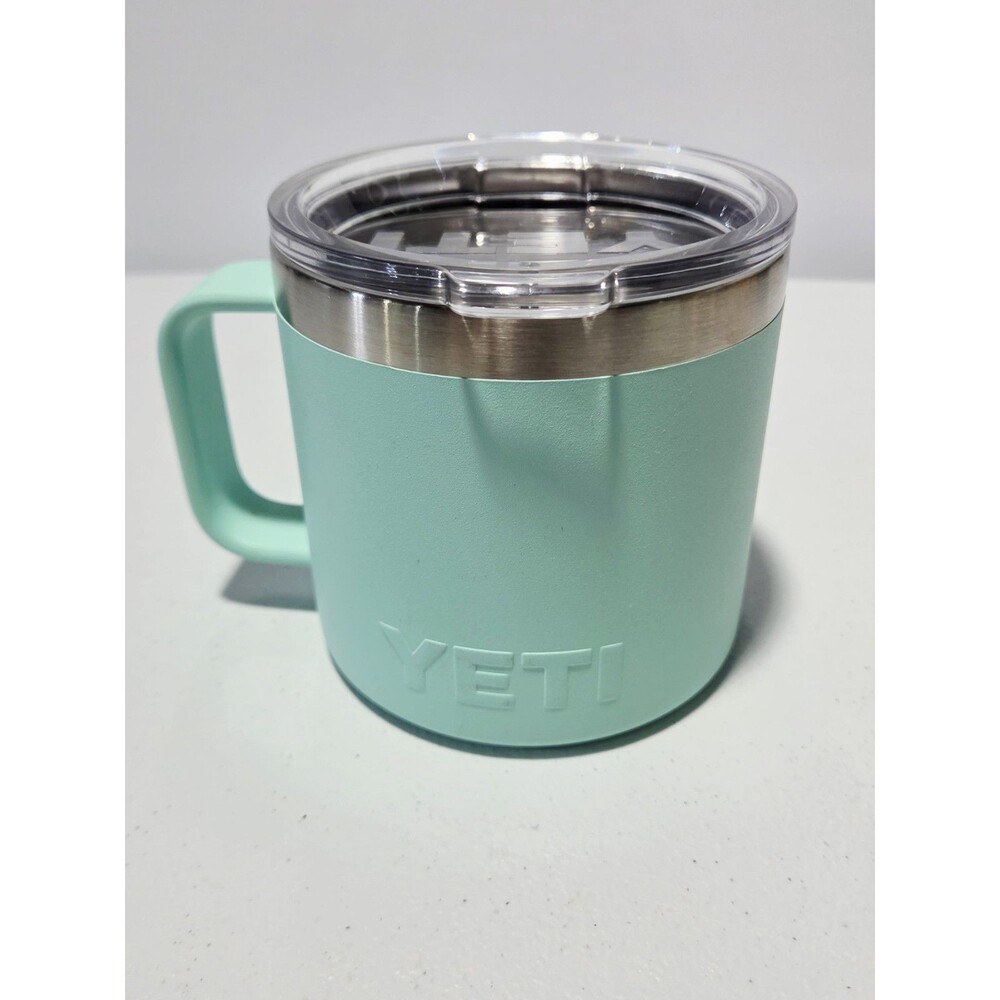 YETI Rambler 14oz Stainless Steel Insulated Coffee Mug With Lid Seafoam Green
